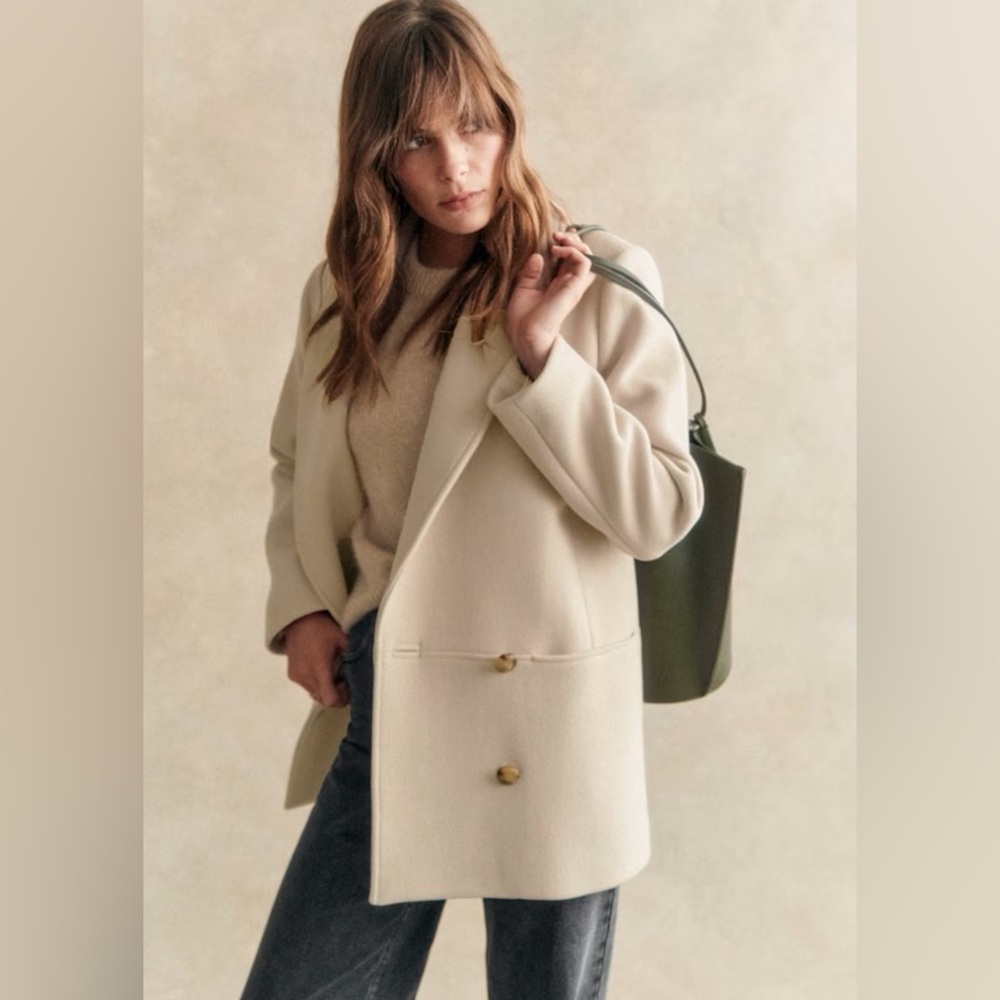 Sézane James Coat Sand NWT
